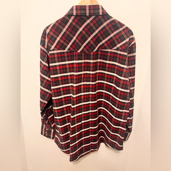 Ely Cattlemen - Mens XL - Pearl Snap - Red & Blue -  Button-up Western Shirt - Picture 8 of 12